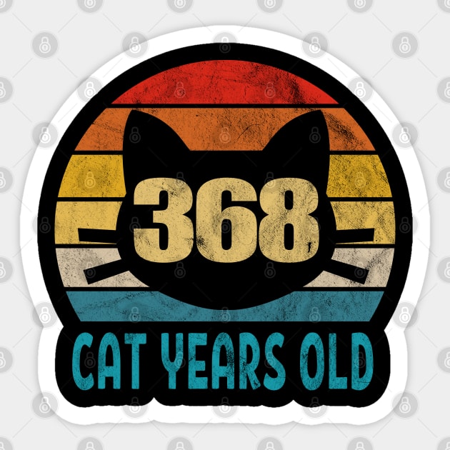 368 Cat Years Old Retro Style 88th Birthday Gift Cat Lovers Sticker by Blink_Imprints10